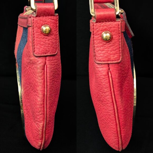 🎉PRICE DROP! 🎉. GUCCI GG Medallion Blondie Stripes Red Leather - RARE - Picture 5 of 14